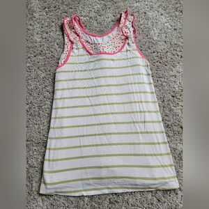 Matilda Jane Green and Pink Striped Girls Top Size 12